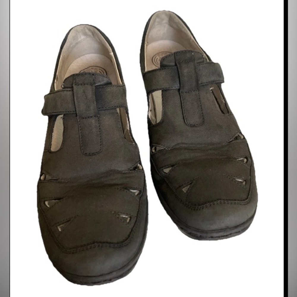 Women’s Pro Aktiv by Waldläufer Black Nubuck Leather Size 7 W Mary Jane Loafer